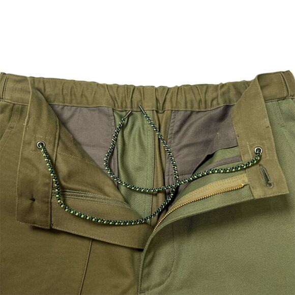 NEW KUON Patchwork Utility Trousers SIZE L Green Wide Leg Cargo Pocket JAPAN NWT - Picture 5 of 11